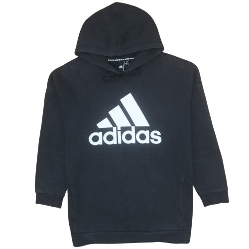 Adidas Women's Black Pullover Hoodie L Logo Print Sweatshirt