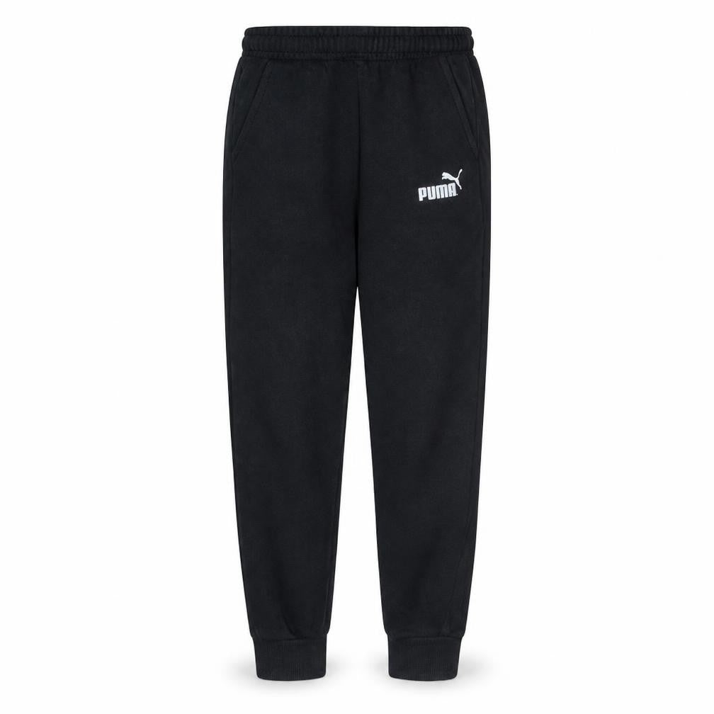 Front view of Puma Men's Black Jogger Sweatpants, size S, Fleece Regular Fit