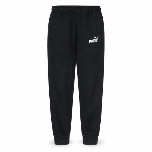 Front view of Puma Men's Black Jogger Sweatpants, size S, Fleece Regular Fit