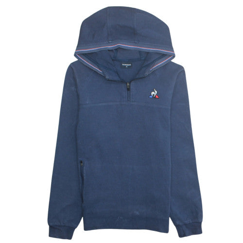 Le Coq Sportif Men's Blue XS Pullover Hoodie with Logo 1/4 Zip