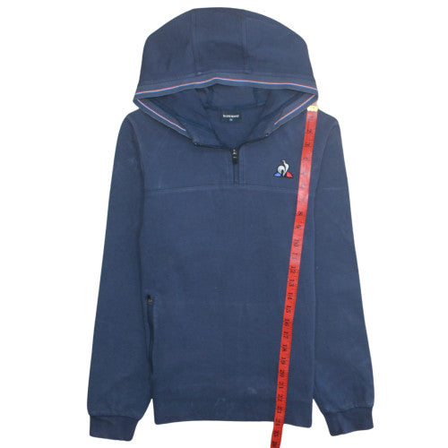 Le Coq Sportif Men's Blue XS Pullover Hoodie with Logo 1/4 Zip