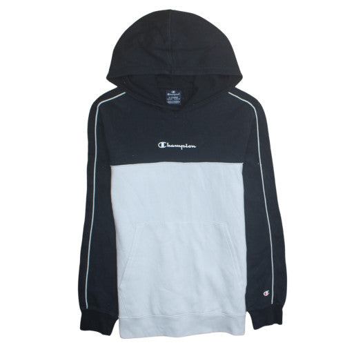 Champion Boys Black & Grey Pullover Hoodie 13-14 Years Fleece Logo Sweatshirt