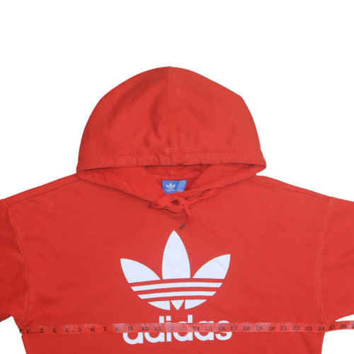 Adidas Womens Red Trefoil Pullover Hoodie Size 14 UK Cotton Blend