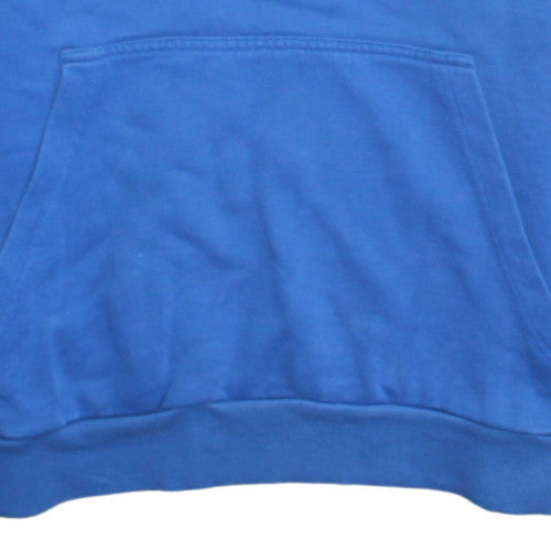 adidas Boys Blue Pullover Hoodie 16 Years Fleece Logo Sweatshirt