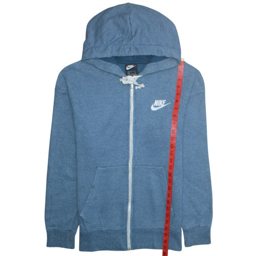 Nike Men's Blue Full Zip Hoodie Size S Lightweight Cotton Blend