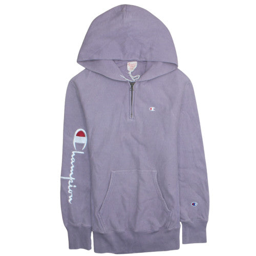 Champion Womens Purple 1/2 Zip Hooded Pullover Sweatshirt M
