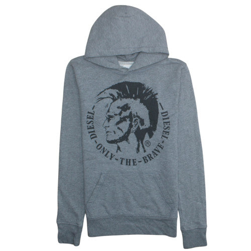 Diesel Men's Grey Graphic Print Pullover Hoodie Size S