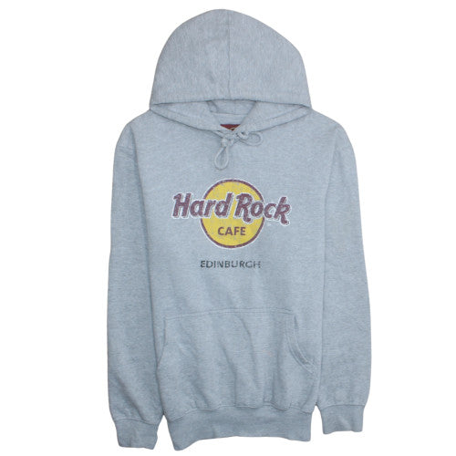 Hard Rock Cafe Men's Grey Pullover Hoodie Large Music Graphic