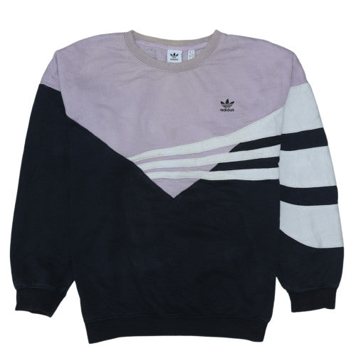 Adidas Women’s Black & Lilac Colourblock Crew Sweatshirt Size 18