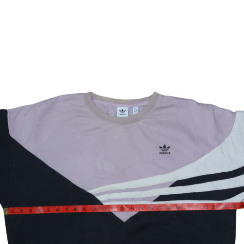 Adidas Women’s Black & Lilac Colourblock Crew Sweatshirt Size 18