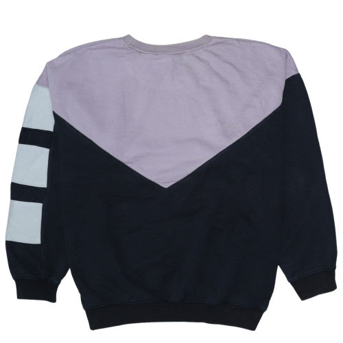 Adidas Women’s Black & Lilac Colourblock Crew Sweatshirt Size 18