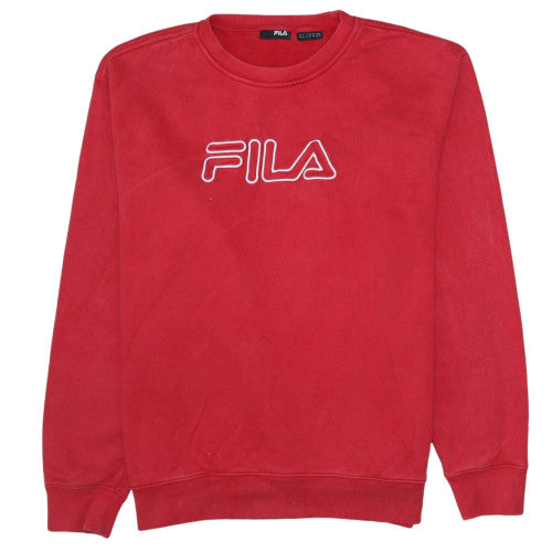 Fila Women Red XL Crew Neck Pullover Sweatshirt Classic Logo