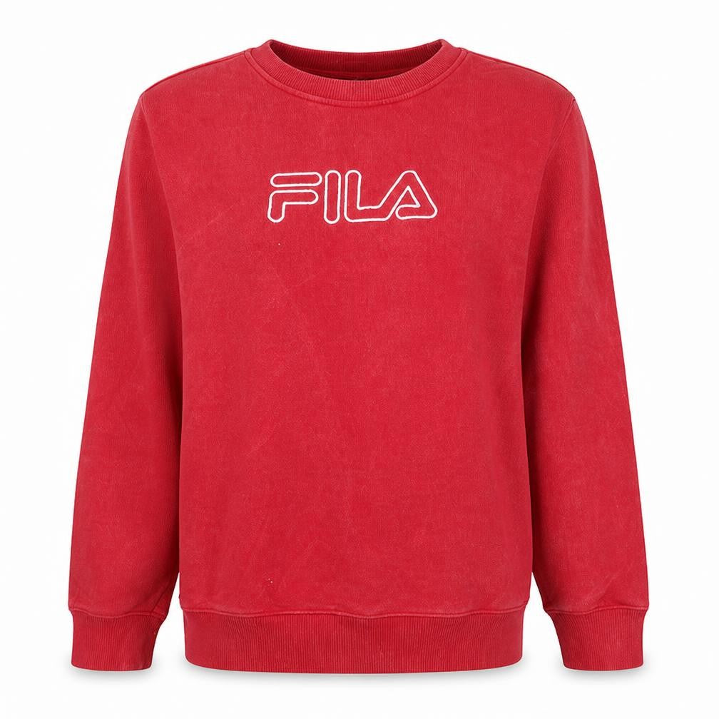 Front view of Fila Women Red XL Crew Neck Pullover Sweatshirt Classic Logo