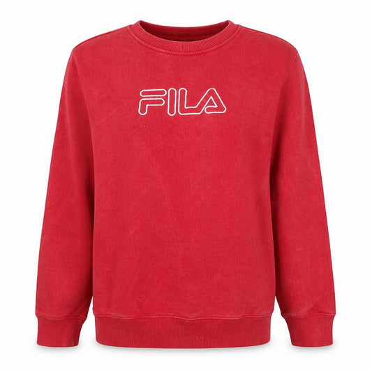 Front view of Fila Women Red XL Crew Neck Pullover Sweatshirt Classic Logo