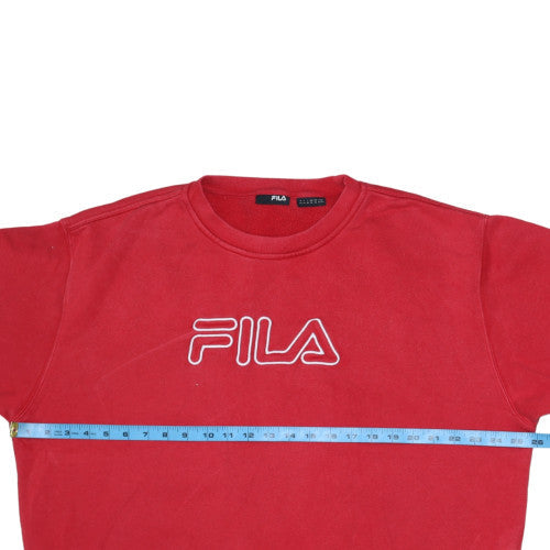 Fila Women Red XL Crew Neck Pullover Sweatshirt Classic Logo