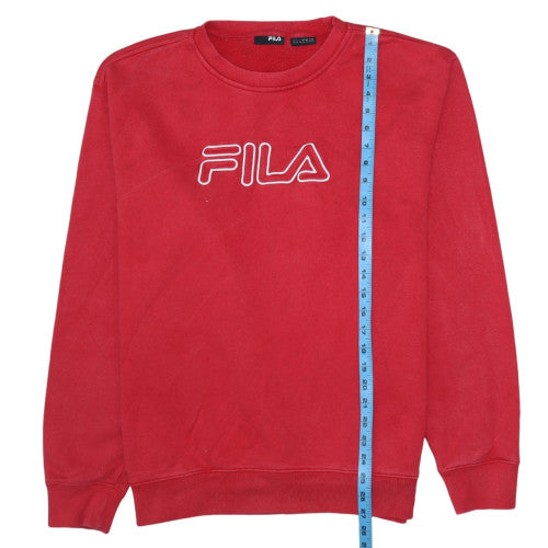 Fila Women Red XL Crew Neck Pullover Sweatshirt Classic Logo
