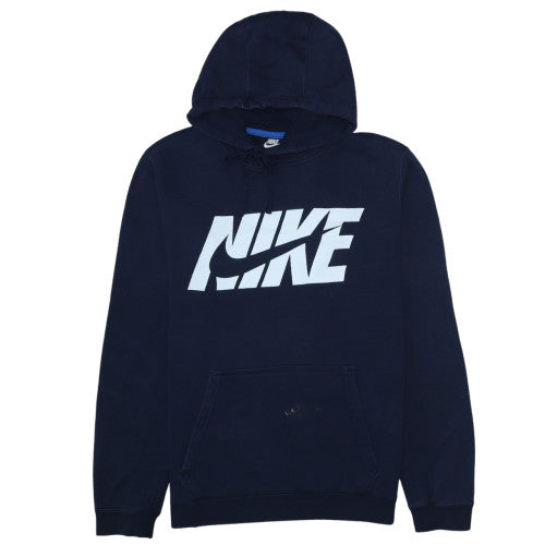 Nike Men's Blue Pullover Hoodie Size M Fleece Logo Sportswear