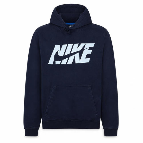Nike Men's Blue Pullover Hoodie Size M Fleece Logo Sportswear