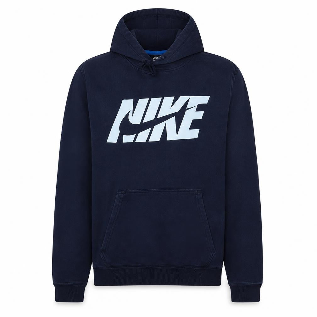 Nike Men's Blue Pullover Hoodie Size M Fleece Logo Sportswear