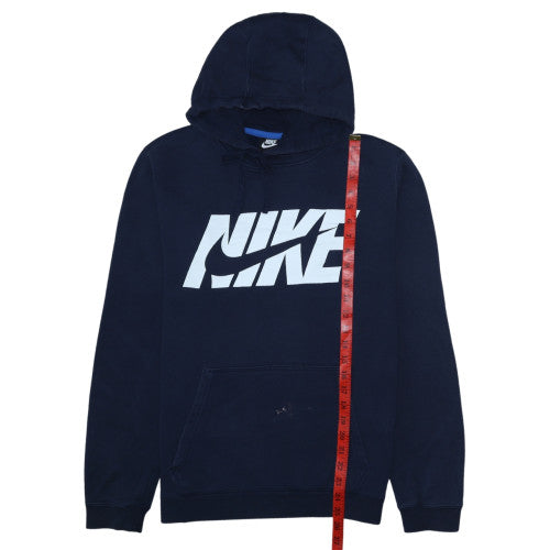 Nike Men's Blue Pullover Hoodie Size M Fleece Logo Sportswear