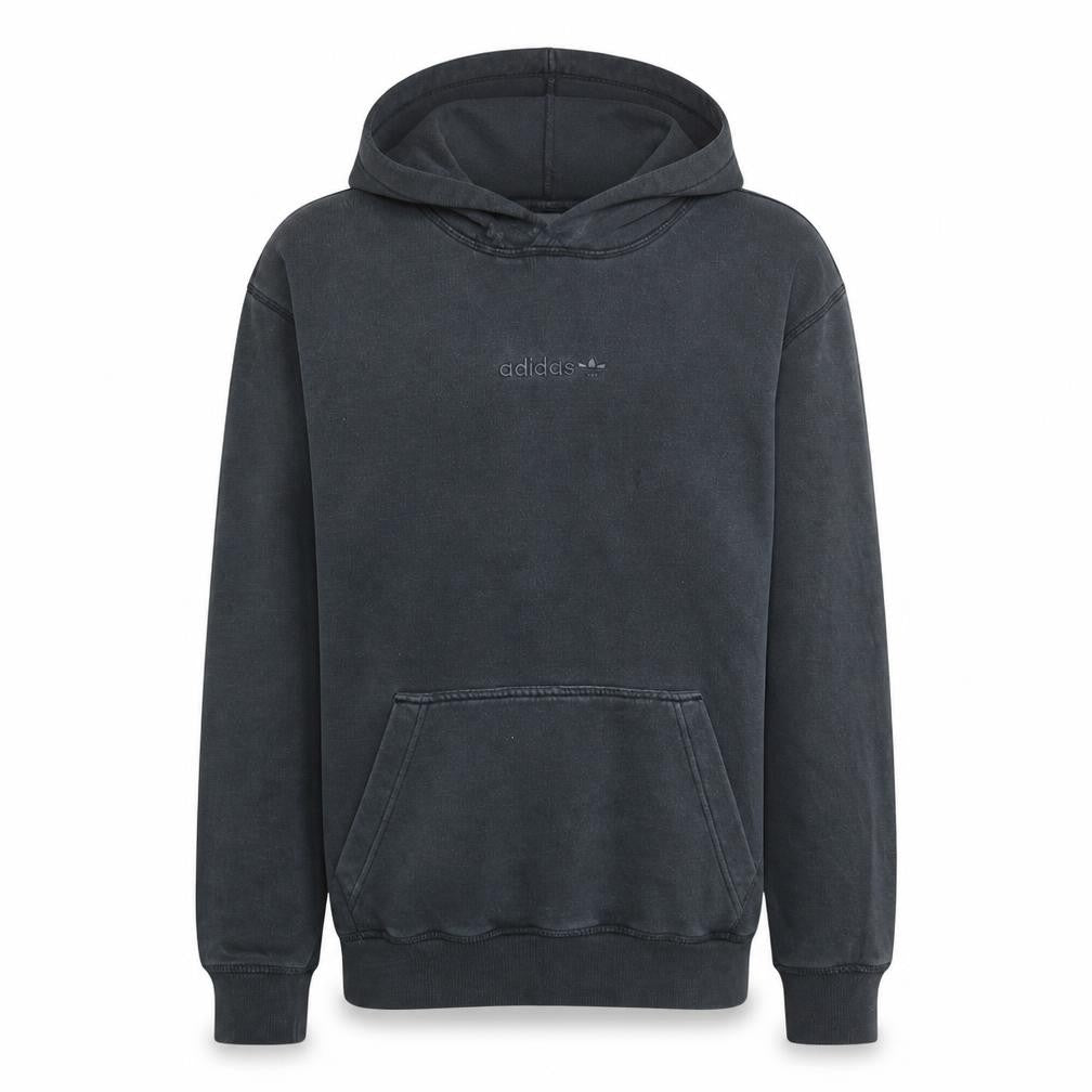Front view of Adidas Men’s Black XS Pullover Hoodie Sweatshirt Logo Fleece