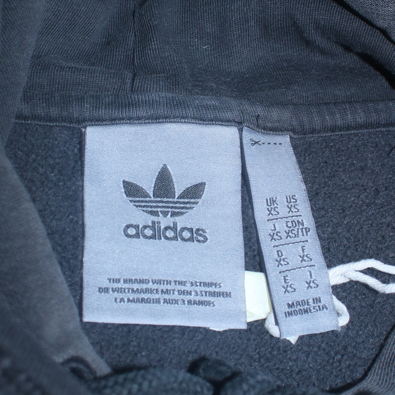 Adidas Men’s Black XS Pullover Hoodie Sweatshirt Logo Fleece