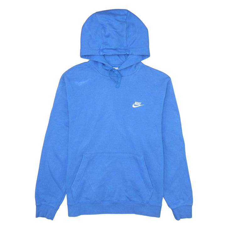 Nike Womens Blue Pullover Hoodie Size L Cotton Blend Casual