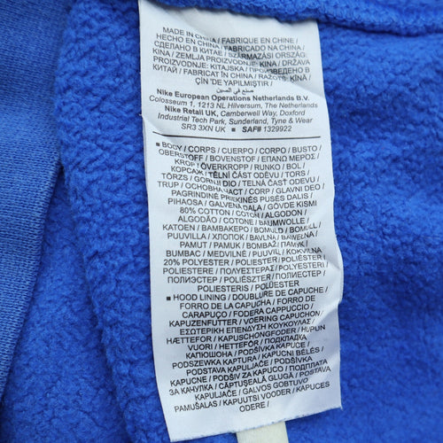 Nike Womens Blue Pullover Hoodie Size L Cotton Blend Casual