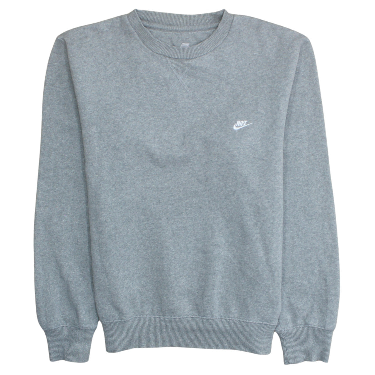 Nike Men Grey Crew Neck Pullover Sweatshirt M Regular Fit