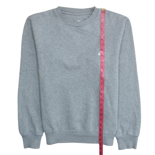 Nike Men Grey Crew Neck Pullover Sweatshirt M Regular Fit