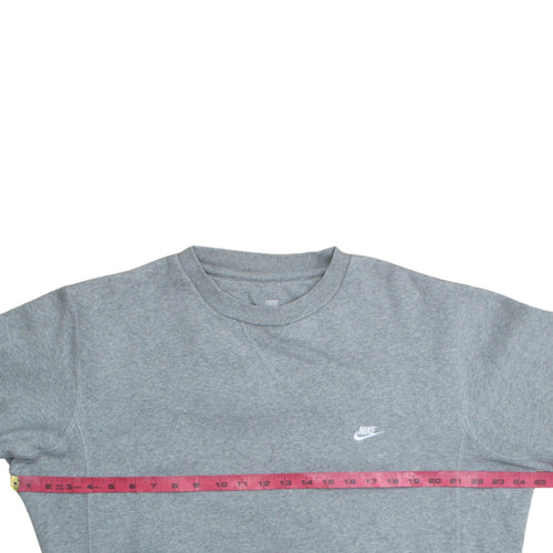 Nike Men Grey Crew Neck Pullover Sweatshirt M Regular Fit