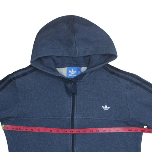 Adidas Men's Blue Full Zip Hoodie Size M Sportswear Fleece