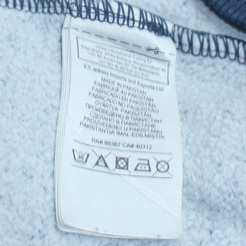 Adidas Men's Blue Full Zip Hoodie Size M Sportswear Fleece