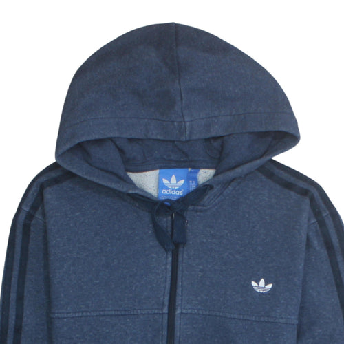Adidas Men's Blue Full Zip Hoodie Size M Sportswear Fleece