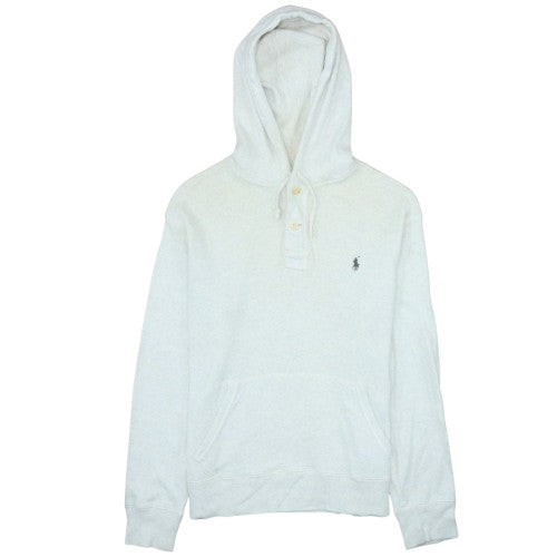 Ralph Lauren Men’s Ivory Henley Hoodie Size M Cotton Knit