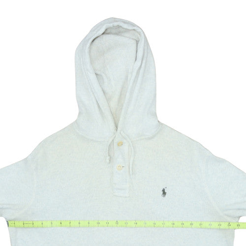 Ralph Lauren Men’s Ivory Henley Hoodie Size M Cotton Knit