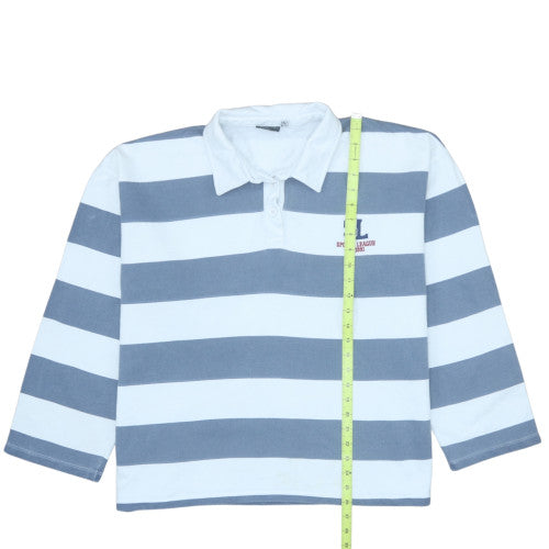ASOS Design Womens Grey White Striped Henley Sweatshirt M
