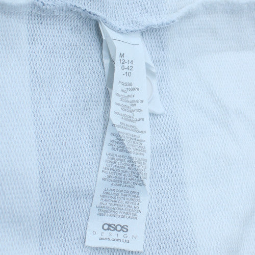 ASOS Design Womens Grey White Striped Henley Sweatshirt M