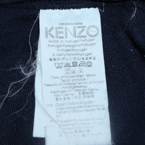 Kenzo Mens Blue L Pullover Sweatshirt Crew Neck Embroidered Logo