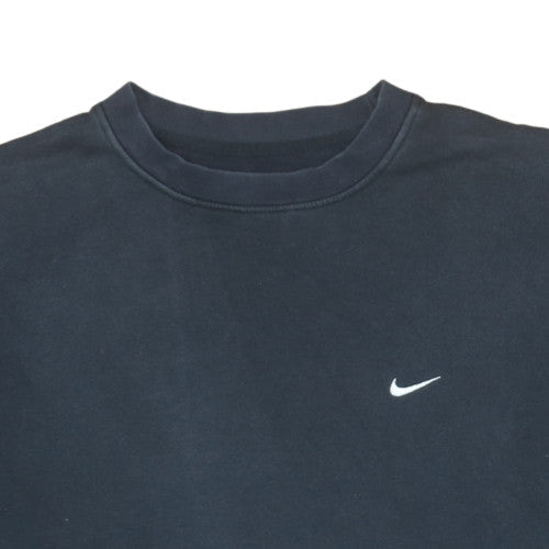 Nike Men's Black Fleece Pullover Sweatshirt L Regular Fit Crew Neck