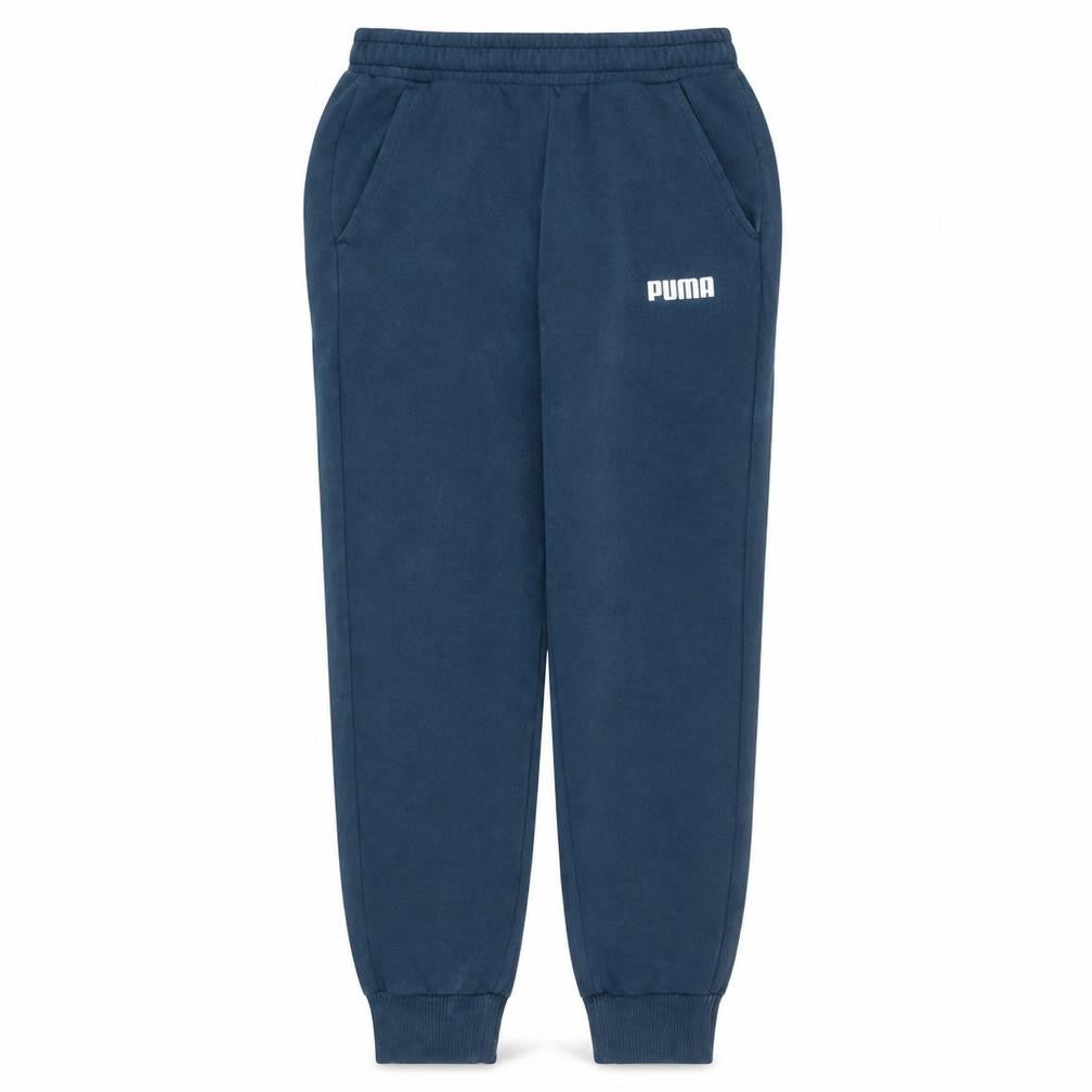 Front view of Puma Men Blue Regular Fit Fleece Sweatpants Jogger S