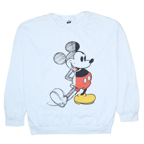Disney at George Women White 2XL Pullover Sweatshirt Mickey Mouse