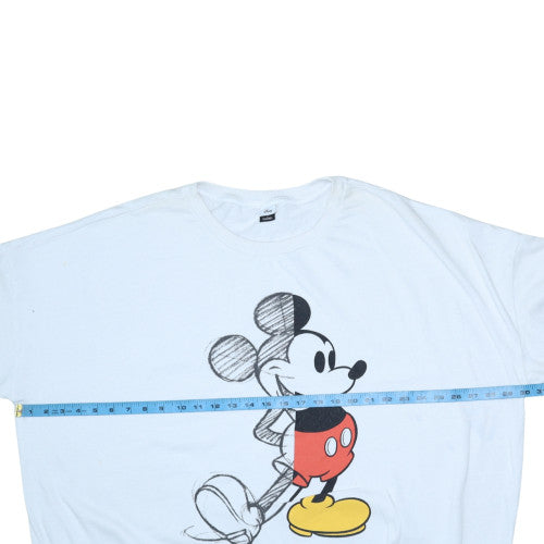 Disney at George Women White 2XL Pullover Sweatshirt Mickey Mouse