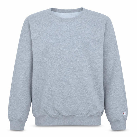 Front view of Champion Men's Grey Medium Crew Neck Fleece Sweatshirt