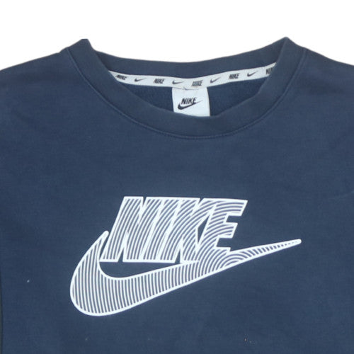 Nike Men's Blue Logo Crew Neck Pullover Sweatshirt Size L