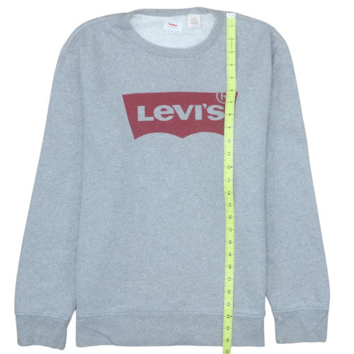 Levi's Men's Grey Logo Crew Neck Pullover Sweatshirt Size M