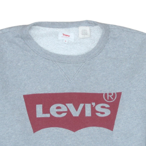 Levi's Men's Grey Logo Crew Neck Pullover Sweatshirt Size M