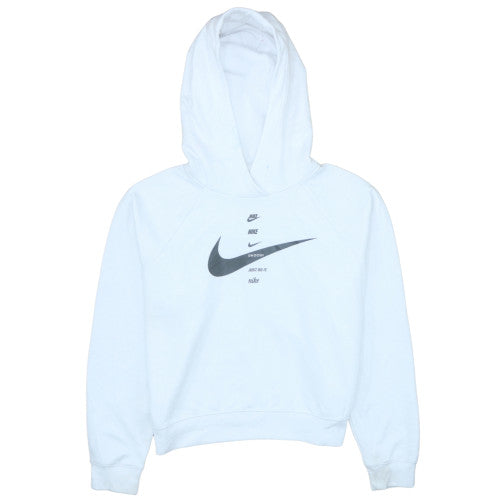Nike Womens White Hooded Pullover Sweatshirt Medium Casual