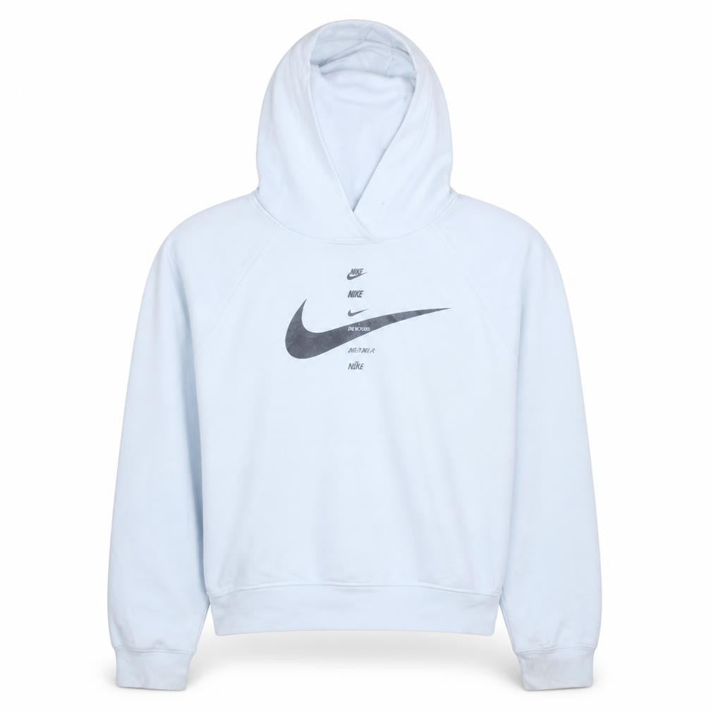 Front view of Nike women’s white hooded pullover sweatshirt medium casual