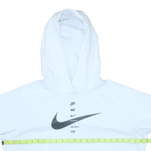 Nike Womens White Hooded Pullover Sweatshirt Medium Casual